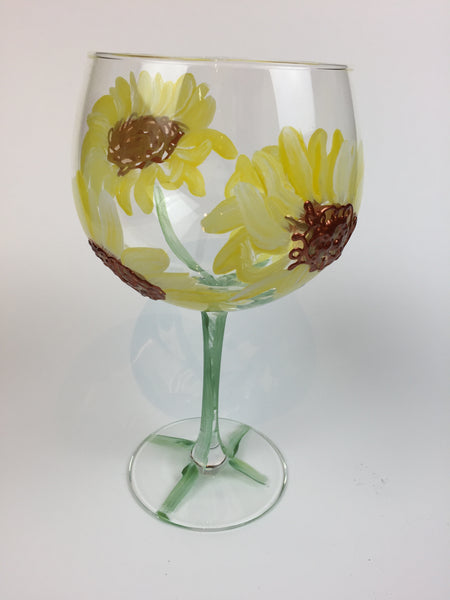 gin cocktail glass sunflowers