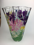 fluted vase - large - mixed flowers