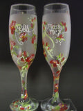 Proposal glasses red rose bud